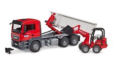 Bruder 03767 MAN TGS LKW Abrollcontainer Schäffer Hoflader Radlader Bagger
