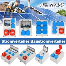 BAUSTROMVERTEILER WANDVERTEILER KOMPLETT VERDRAHTET 32A 16A 230V SOLARPANEL