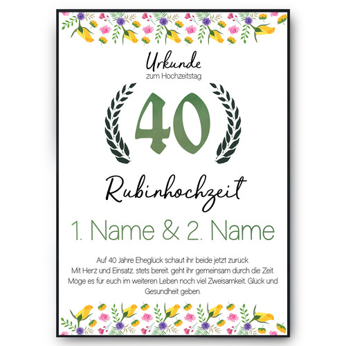 Hochzeitstag - 40.,
