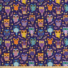 Eulen Satin Stoff als