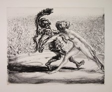 A. Paul Weber (1893-1980) Lithografie MARS UND VENUS 1953