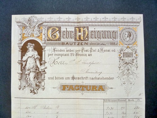 Bautzen 1885 rechnung gebr - rechnung,