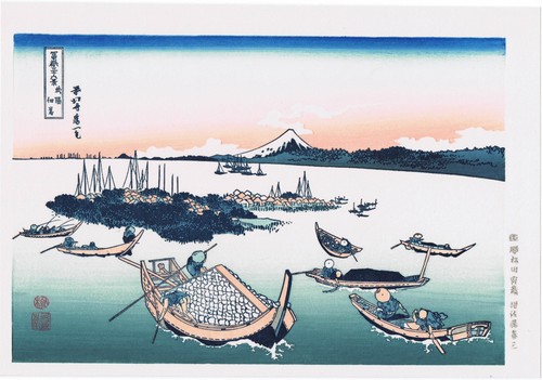 Hokusai die insel - tsukuda, in