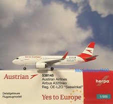 Herpa Wings 1:500  Airbus A320neo Austrian Yes to Europa 538145 Modellairport500