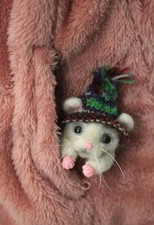 Filz Brosche Filztier Maus Handarbeit Deko Unikat 100 % Schafwolle 