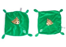 WIE NEU 2 x Bär Teddybär Werder Bremen grün Schmusetuch Kuscheltuch Kuscheltuch