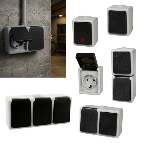 Ip44 schalter doppel steckdose - schalter, doppel-steckdose