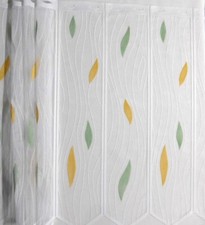 Scheibengardine 150cm-75cm hoch mit Tropfen in grün-beige