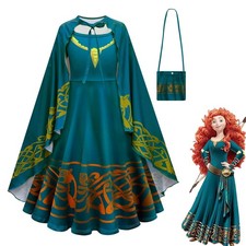 Mädchen Kleider Cosplay Brave Princess Maskerade Anzüge Merida Kinder Karneval