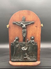 Sakrales Wandbild mit Zinnrelief/ Antik Jugendstil Um 1900