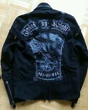 JADED BY KNIGHT Designer Hearts Biker Jacke M 48 50 Schwarz Chrome NP2000€