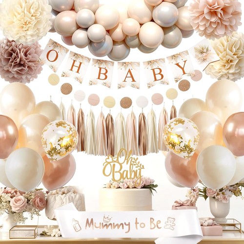 Babyparty deko beige nude - babyparty,