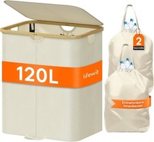 Lifewit Pfandflaschen Aufbewahrung 120L mit 2 Fächern und Innentaschen, Flaschen