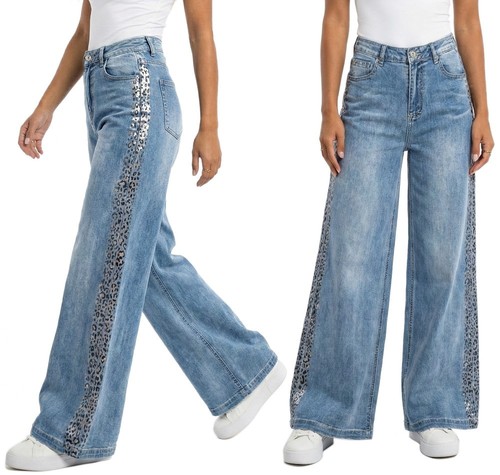 Damen wide leg jeans - jeans, mit