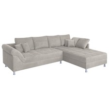 Wohnlandschaft - beige - Federkern - beidseitig montierbar Sofa Wohnlandschaft