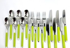 VILLEROY & BOCH TAFELBESTECK 30tlg. - Farbe:  SILBER-KIWI - in ALU-BOX - RAR!