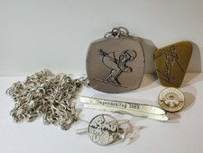 Original alte SKI SKILANGLAUF SKIFAHREN Brosche Abzeichen Anstecker