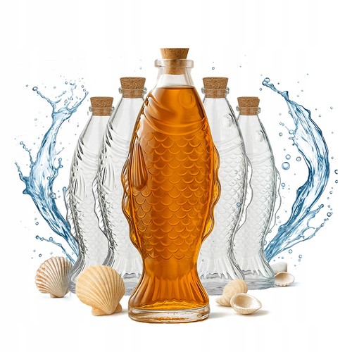 Fischform glasflasche - 5x, fischform‑glasflasche