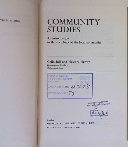 Community studies an - studies:,
