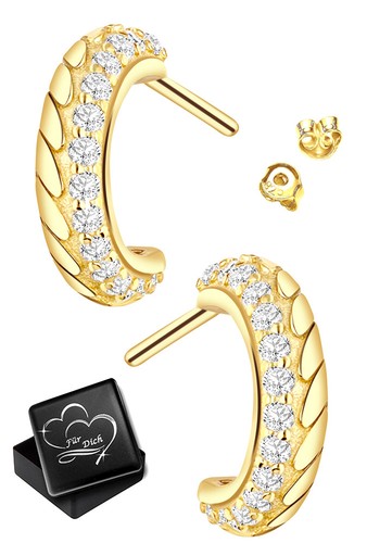 Goldene halbcreolen 925 silber - 925,
