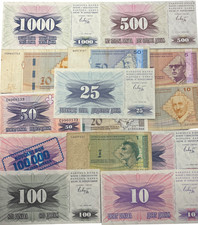BOSNIEN HERZEGOWINA BANKNOTEN - STILWAHL & GELDSCHEIN - BOSNA