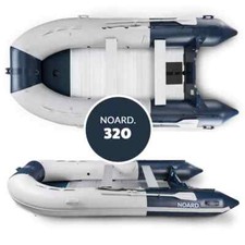 NOARD 3,30 Meter Schlauchboot mit Aluboden Blau/Grau Paddelboot Ruderboot