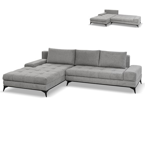 Ecksofa grau liegefunktion - -,