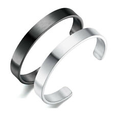 Armspange Edelstahl gebürstet schwarz silberfarben Damen Herren Armreif Armband