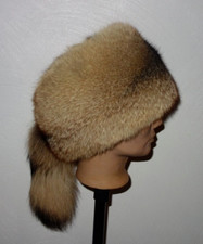 Kojote Pelz Mütze Echt Fell Trapper Mütze Graufuchs Kappe Fellmütze Jagd Fox Fur