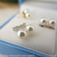 Ohrstecker 14Kt. / 585er Weißgold mit Akoya ZuchtPerlen 5,5mm - 6mm Top Qualität