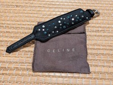 Original CELINE Armband/Arm-Band/Armschmuck Satin&Leder Schwarz breit Damen NEU