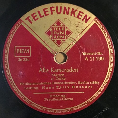 Telefunken schellackplatte - telefunken,