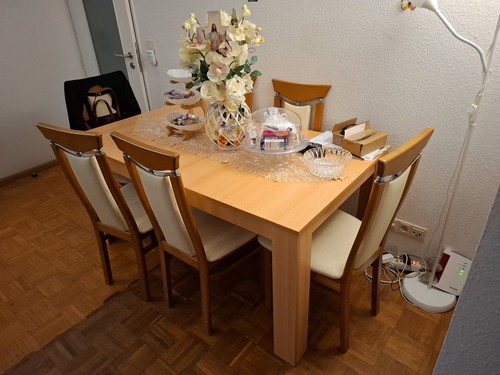 Esstisch und stühle set - esstisch, 6