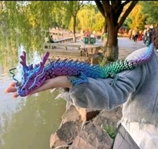 3D Drache, Drachen Spielzeug, Drache, Rot/Blau, Regenbogen, Ohne Ei, 60cm