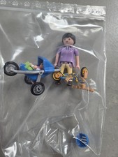 Playmobil Mutter / Frau mit Baby im Kinderwagen & Laufrad