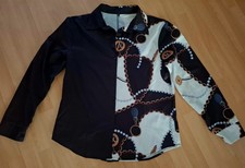 Bluse Gr  XL schwarz mit Muster