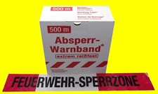 FLUID 10029 Absperrband 500 Meter FEUERWEHR-SPERRZONE EXTREM REISSFEST Rot Weiß