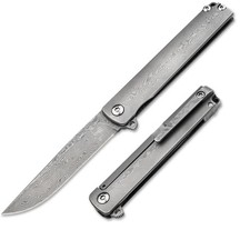 BÖKER PLUS® Gemma Damast Taschenmesser Gentleman-Messer Flipper Frame-Lock Grau