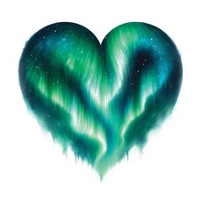Aquarell Aurora Herz 9x9 cm