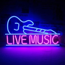 Neon Schild Gitarre Musik Live
