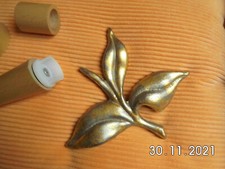 Stilgarnitur*EDEL-massiv*3-BLÄTTRIG-ZWEIG*f.Gardine-Vorhang-Stange*1-läufi*ø20mm