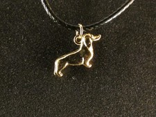 Anhänger mit Kette 24 Karat Vergoldet Dackel Hund Dog Charms