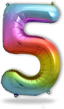 XXL Folienballon Zahl 5 Helium Luftballon Riesen Ballon Party Deko bunt
