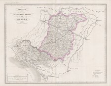 Reggio Emilia - Modena- Papier Geographical - Gravur Original - Vallardi N1868