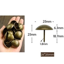100Stk Antik-kupfer Rund Kopf