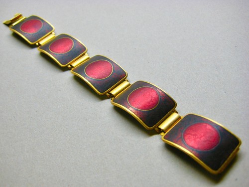 Antikes email armband - antikes, matt