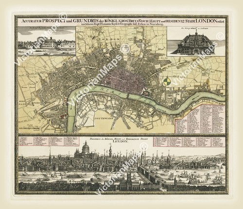 Antike landkarte london - landkarte,