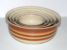 Set 5 ältere Keramik Schüsseln, Art Bunzlau - 50/60er Jahre