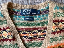 POLO by Ralph Lauren handgestrickter Wollpullover Gr. L