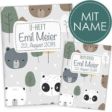 U-Heft & Impfpasshülle Set Personalisierbar Untersuchungsheft Kind mit Name Baby